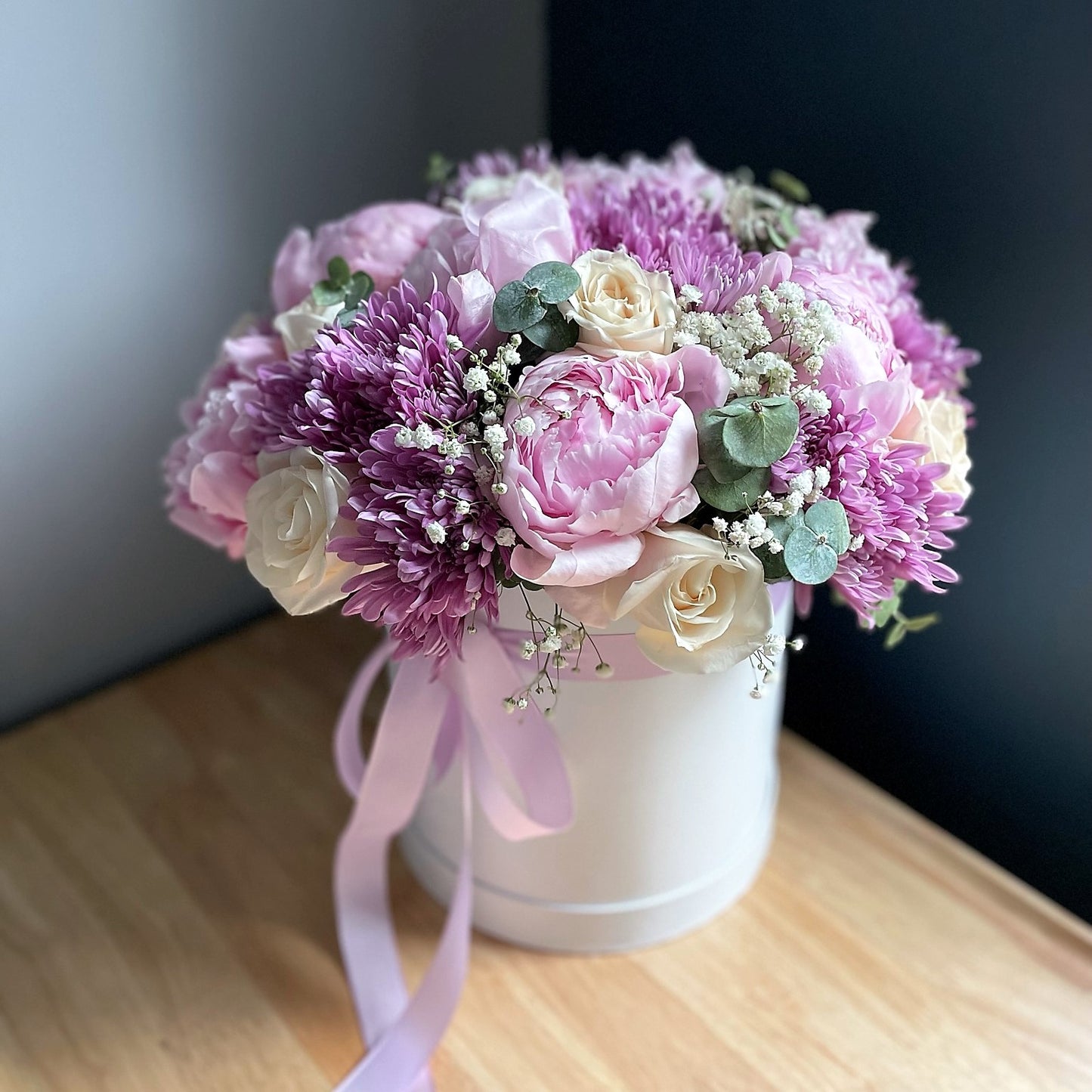 # 52 Pink Peonies with chrysanthemums