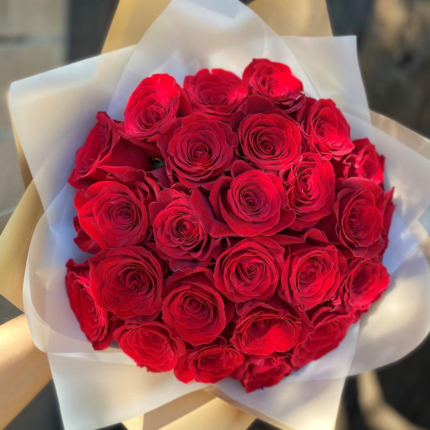 # 16 Classic red roses