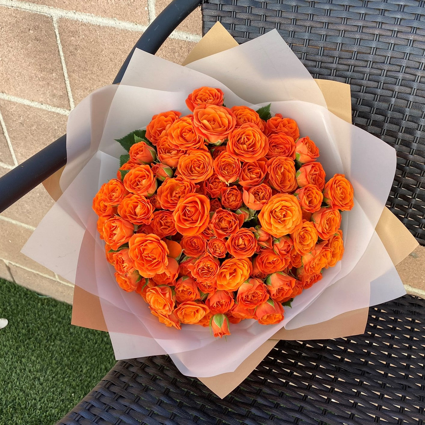 # 37 Orange Spray Roses Bouquet