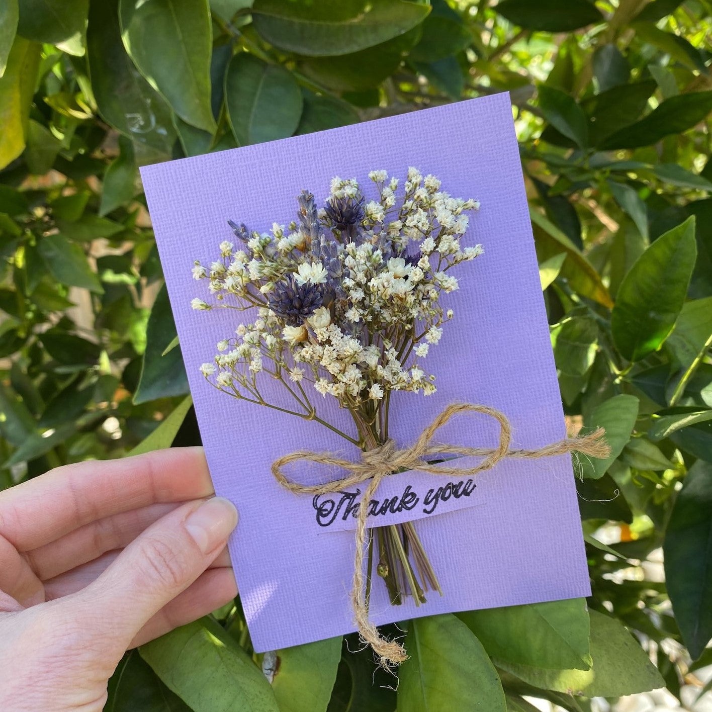 001 Mini dried flower bouquet card gifts _ set of 10pc