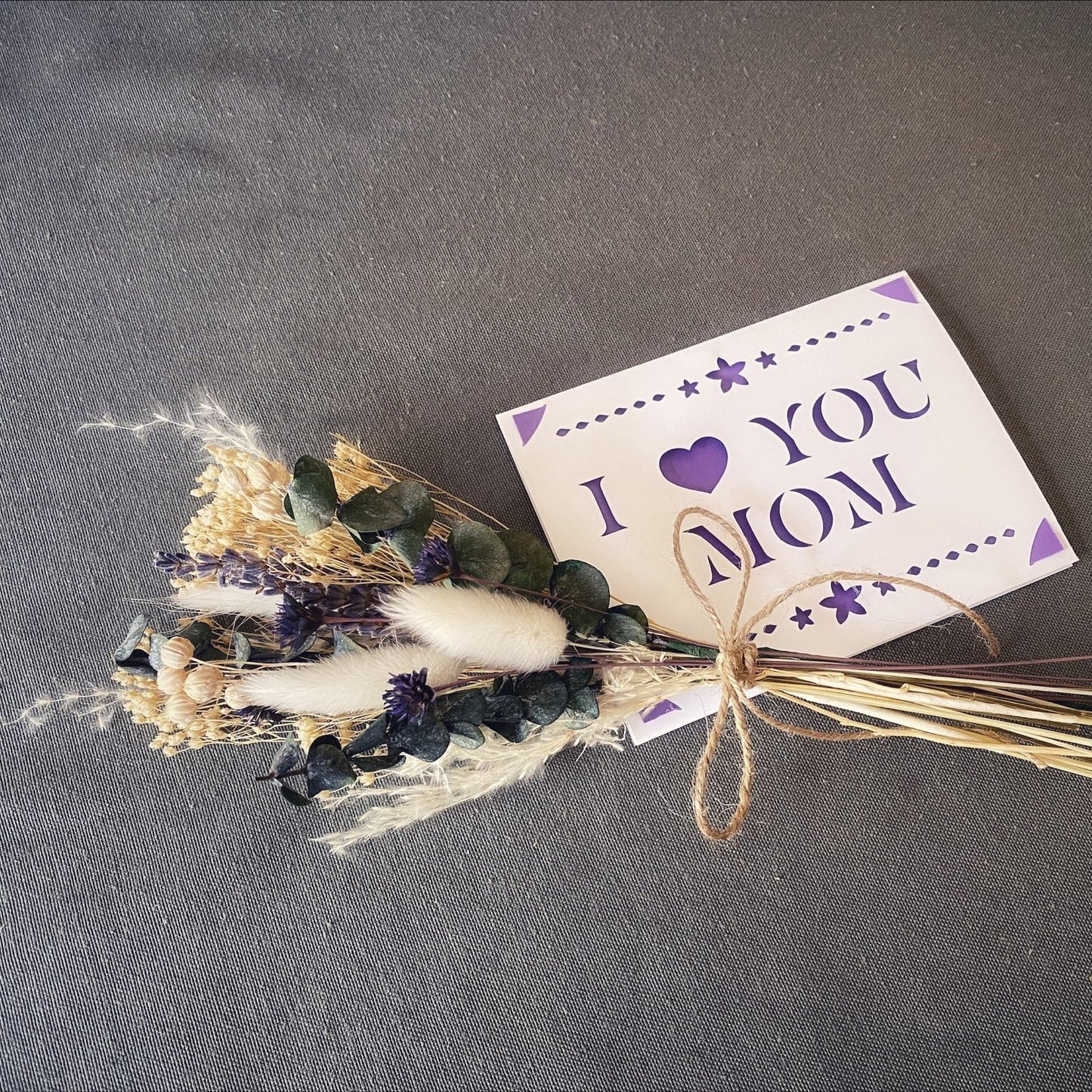 005 Mini bouquet of dried purple flowers_set of 6 pc