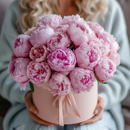 # 33 Pink Peonies in box