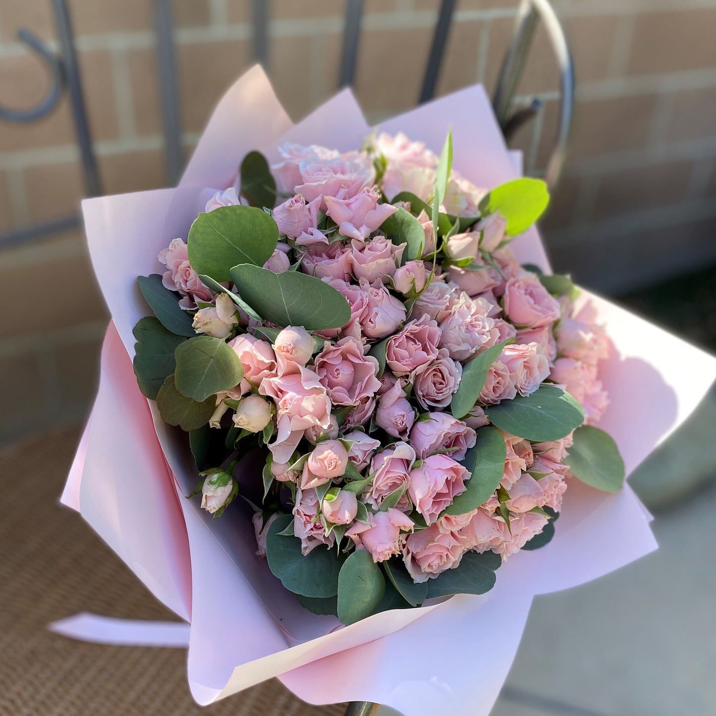 # 19 Pink Spray Roses Bouquet