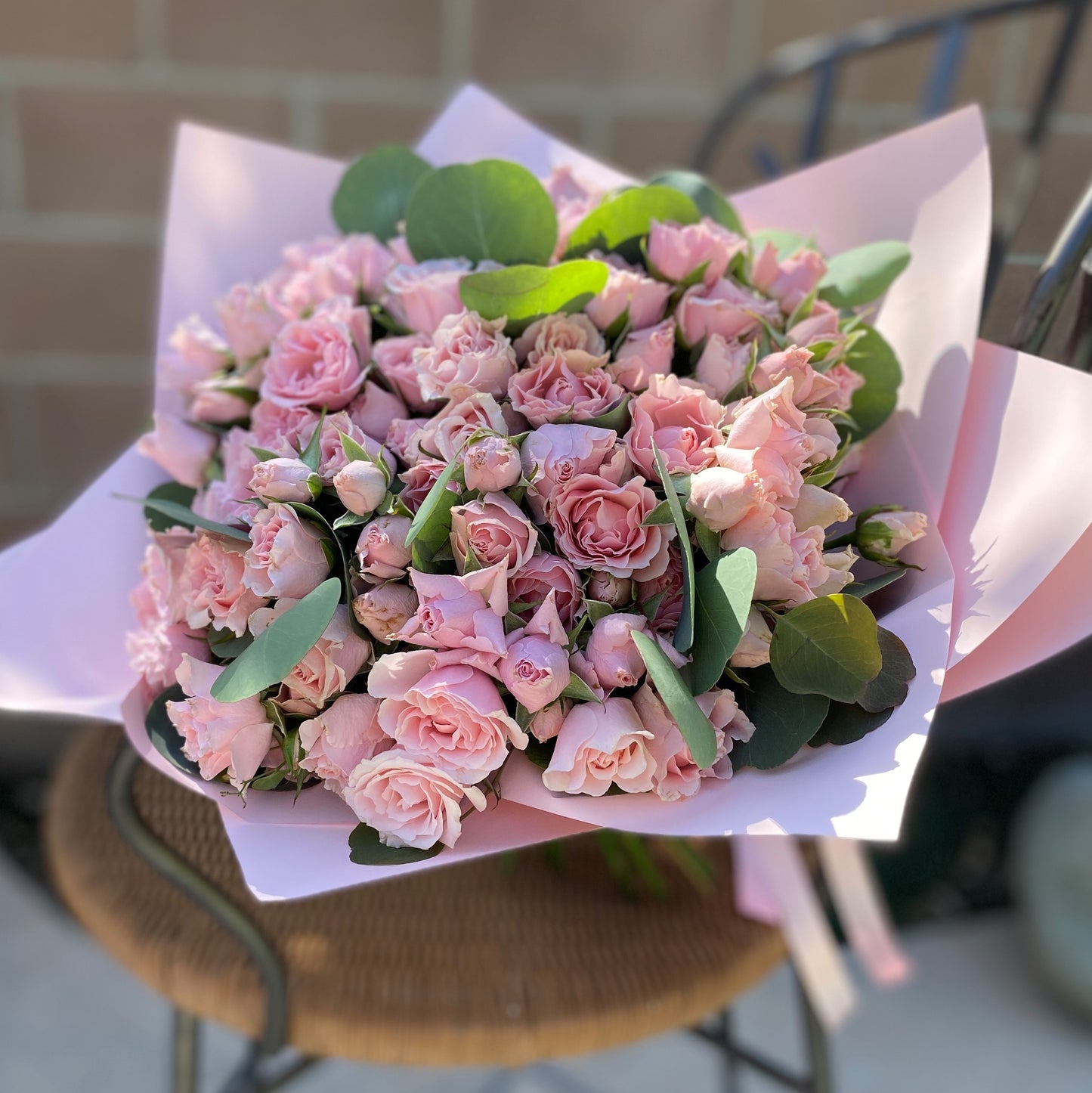 # 19 Pink Spray Roses Bouquet