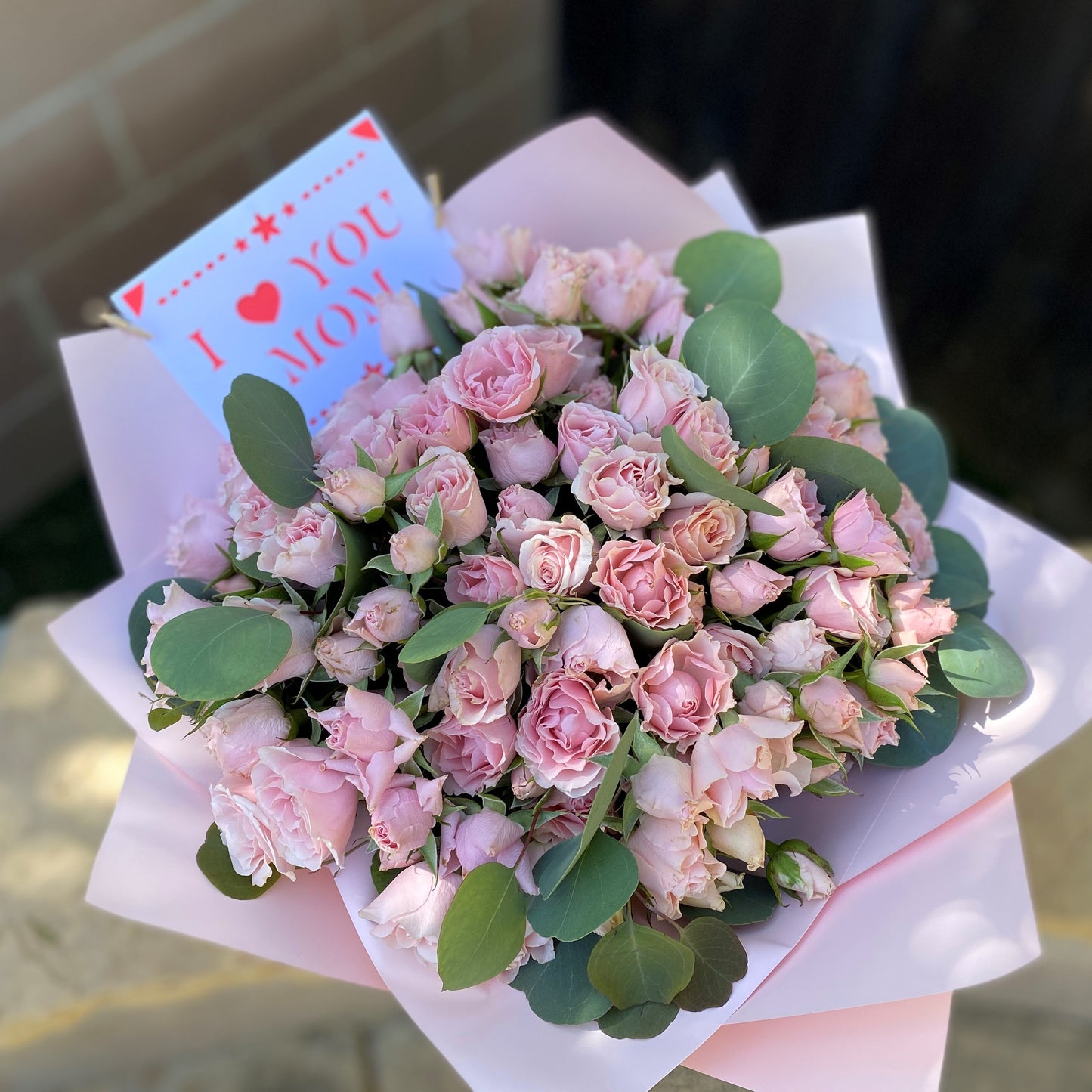 # 19 Pink Spray Roses Bouquet