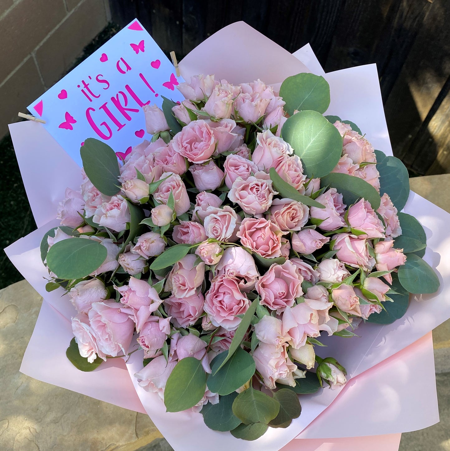 # 19 Pink Spray Roses Bouquet