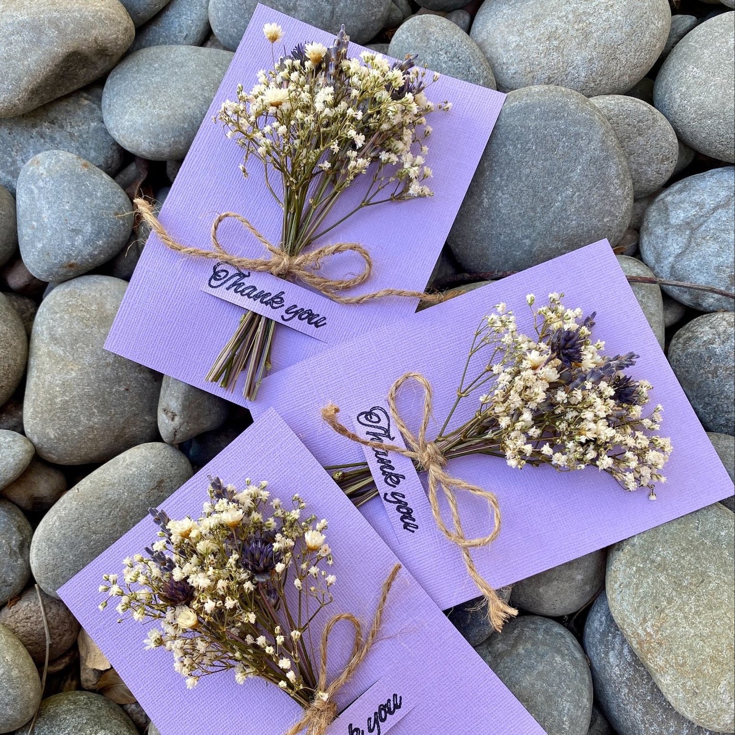 001 Mini dried flower bouquet card gifts _ set of 10pc