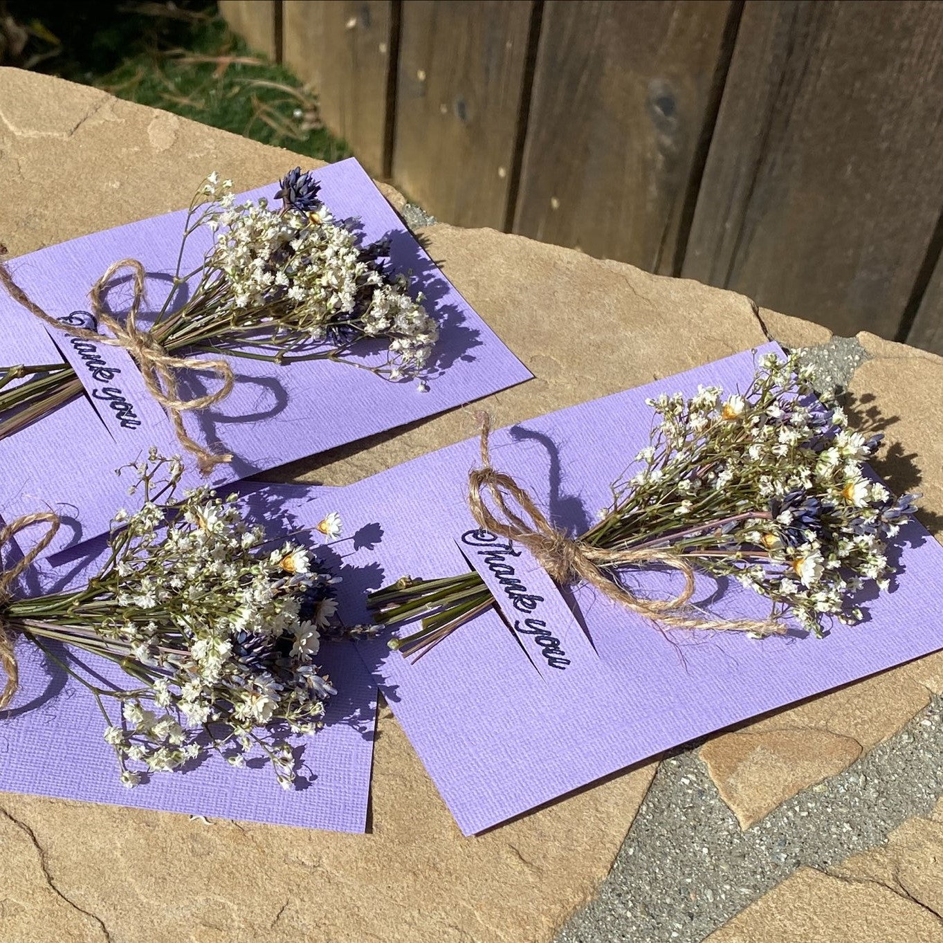 001 Mini dried flower bouquet card gifts _ set of 10pc