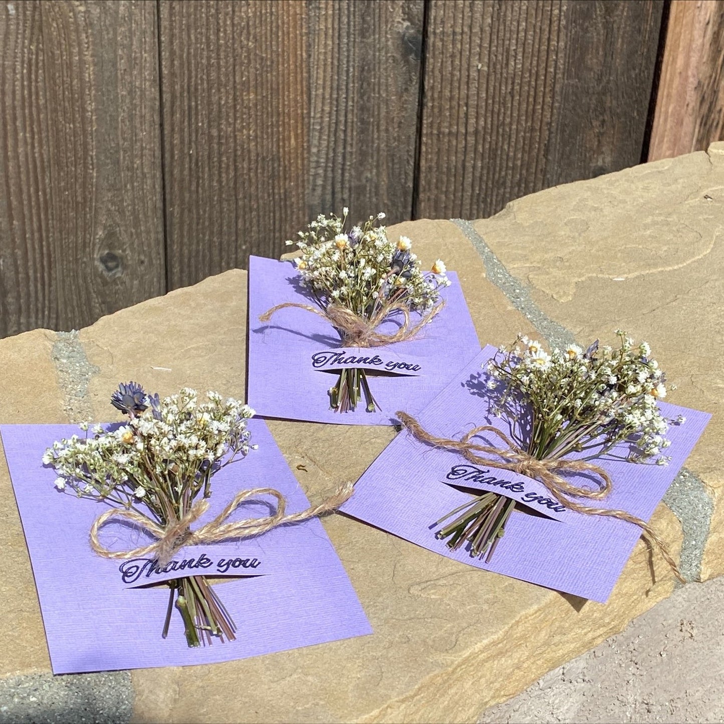 001 Mini dried flower bouquet card gifts _ set of 10pc