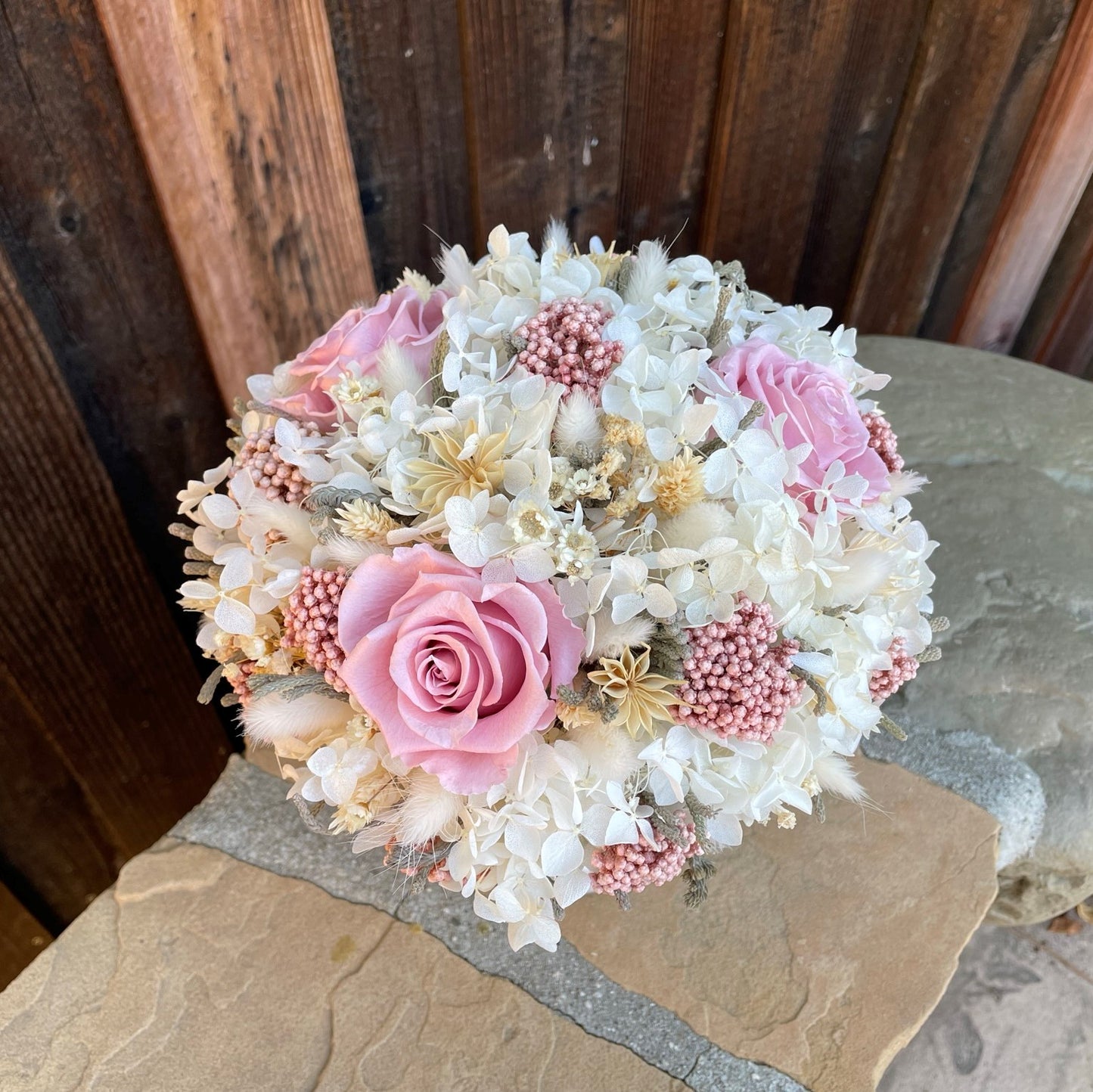 004 Luxury Everlasting Flower Arrangement with Preserved Roses and Dried flowers. Available Now!!!