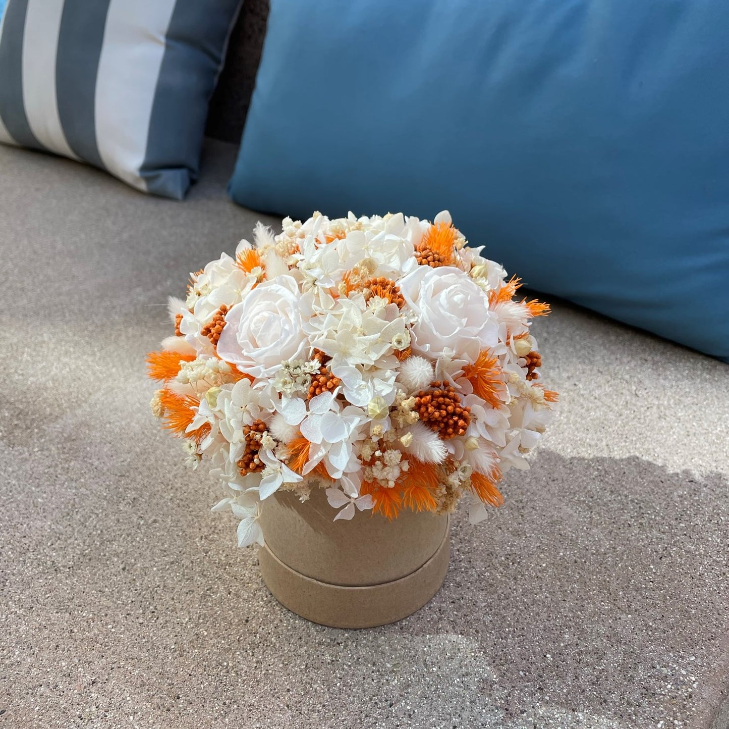 010 Luxury Everlasting Flower Arrangement with Preserved Roses and Dried flowers.